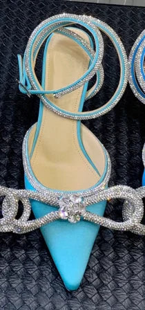 New Upgrade 2022 Fashion Brand Ribbon Bow in Jeweled Crystal Ladies Sandals Shoes Party Women's Heels Shoes