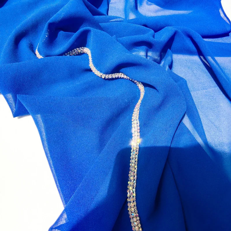 Luxury Sparkling Diamonds Long Side scarf Women Muslim Long Scarves Light Weight Soft Turban Shawl Solid Scarves 70*180CM