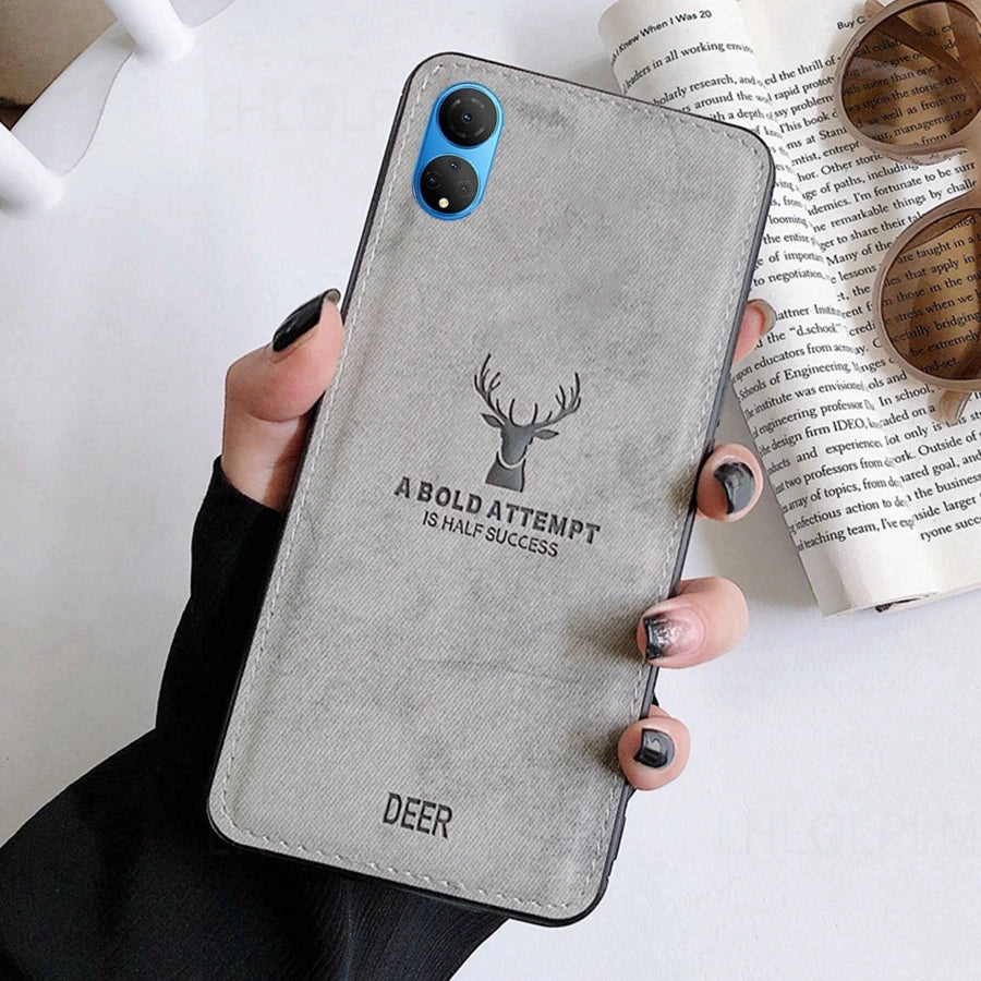 Fabric Cloth Deer Pattern Case For Huawei Nova 10 9 SE 8 12 12S 12i Y72 Honor 50 90 Lite Smart Soft Cover