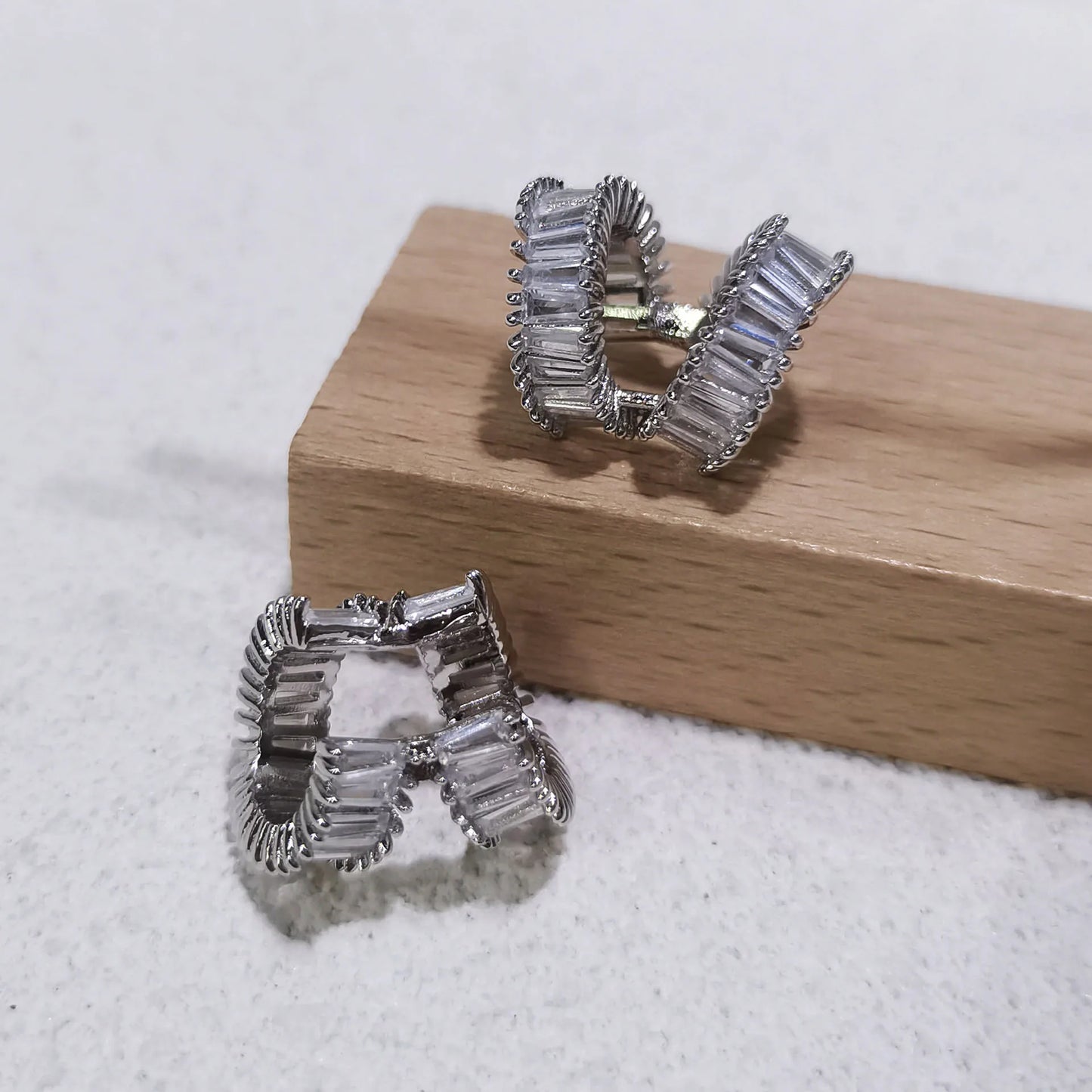 Original Princess Sparkling Crystal Wedding High-end Jewelry Set Charming Women's Heart-shaped Necklace Earrings Bracelet Ring