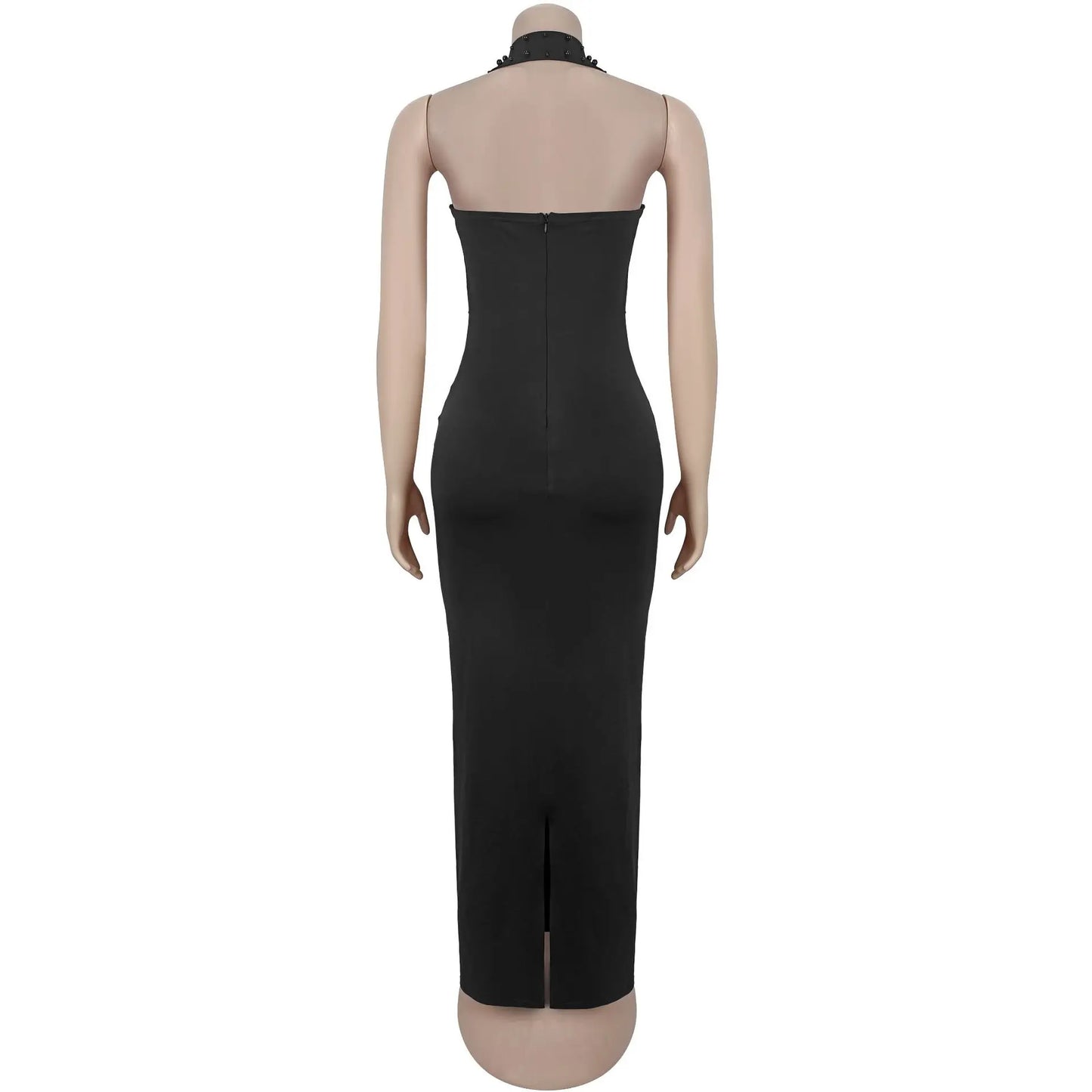 GLCMYAYA Women Diamonds Beading Halter Neck Bodycon Midi Maxi Long Dress 2025 Vacation Street Sexy Party Vestidos Dresses