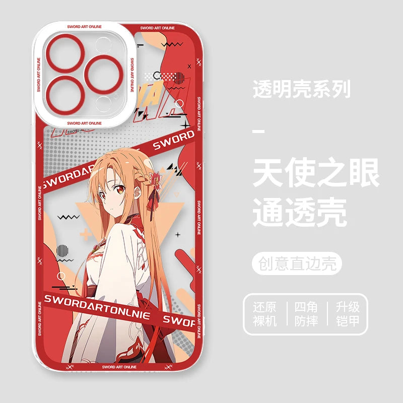 Japanese Anime Sword Art Online Phone Case for Iphone 17 16 15 14 13 12 11 Pro Max Plus Mini Air Asuna Kirito Phone Cover