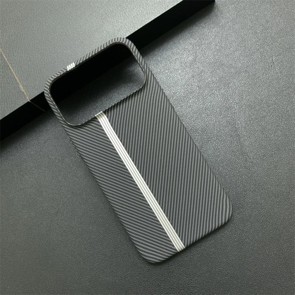 Luxury Carbon Fiber Plastic UltraThin Armor Case For iPhone 17 16 15 14 Plus 13 12 11 Pro Max Shockproof Protect Hard Cool Cover