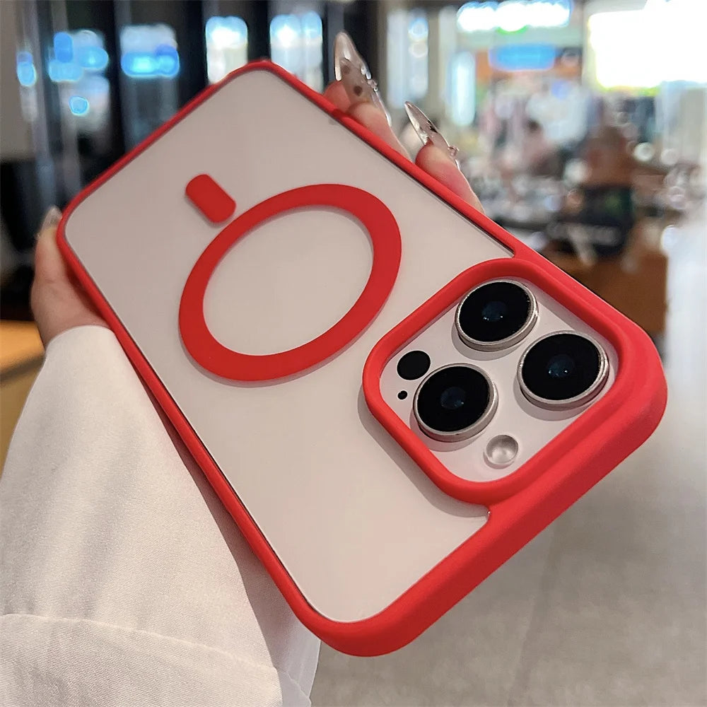 iPhone 16 15 14 Pro Max Plus 13 12 Mini 11 XS XR 7 8 Magnetic Wireless Charge Cases Cover Luxury Magsafe Transparent Case For