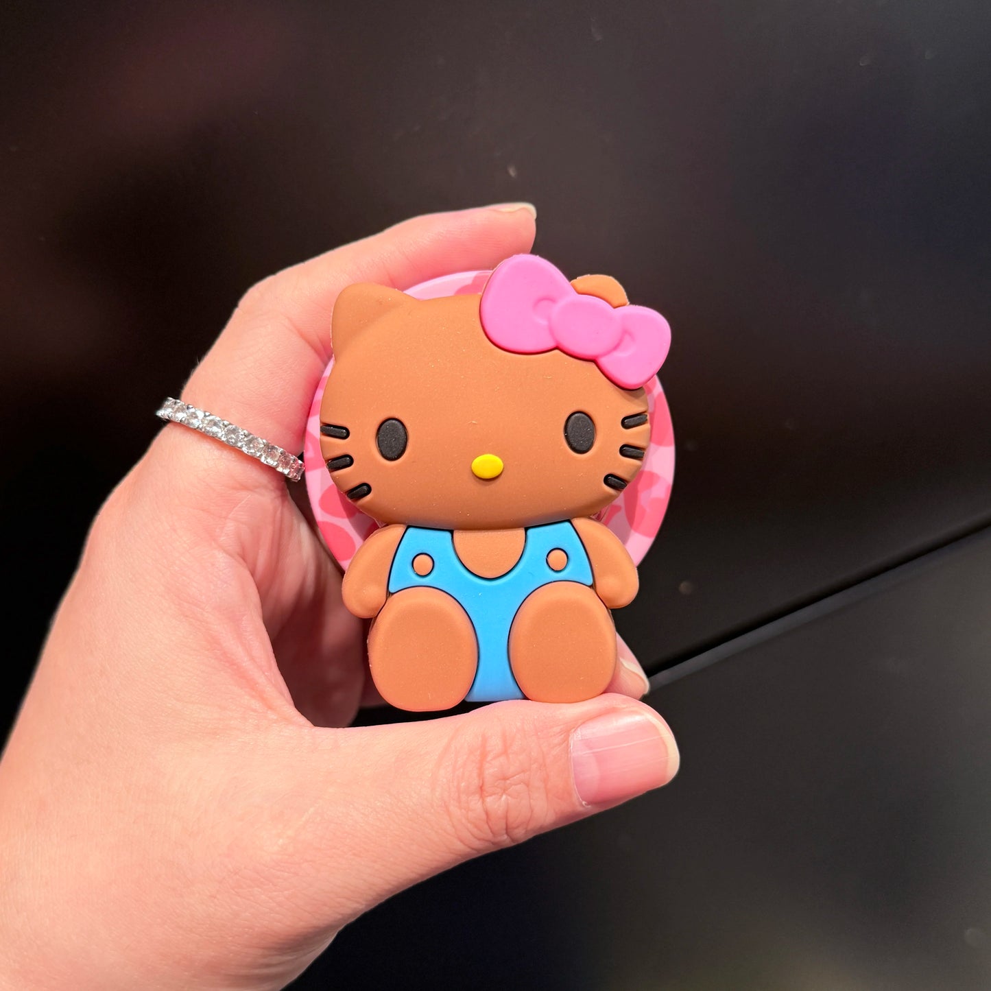 Sanrio For Hello Kitty Silicone Gel Suction Magnet Mobile Phone Holder Convenient Practical Shell Bracket Or Smartphone Cartoon