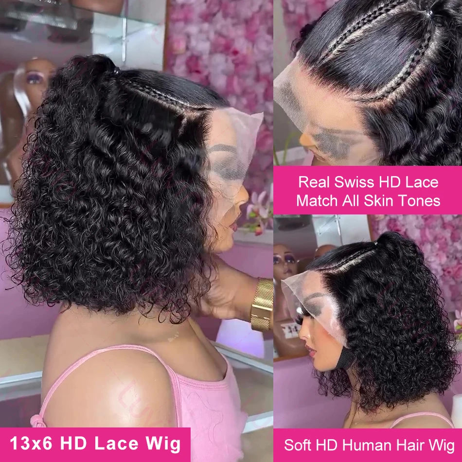 Luvin Loose Deep Wave Glueless 5x5 Ready to Wear Lace Closure Wig 200% Pre Plucked Water Curly Transparent Human Hair Wigs