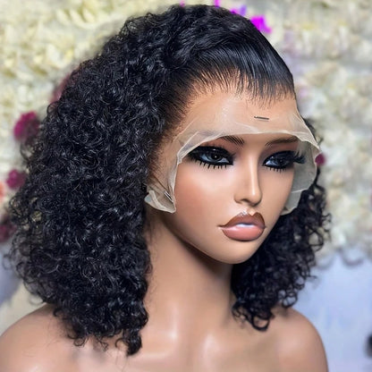 Jerry Curly Wigs 13x4 HD Lace Frontal Wig Glueless Remy Human Hair 4x4 Lace Closure Wig Water Wave Virgin Human Hair for Women