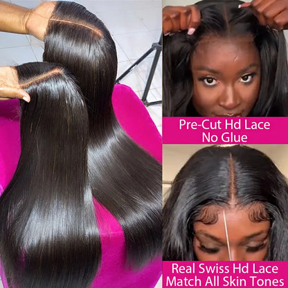 250% Glueless Straight Human Hair Wigs Wear And Go 7x5 13x6 Hd Lace Frontal Wig On Clearance Sale 30Inch Straight Lace Front Wig