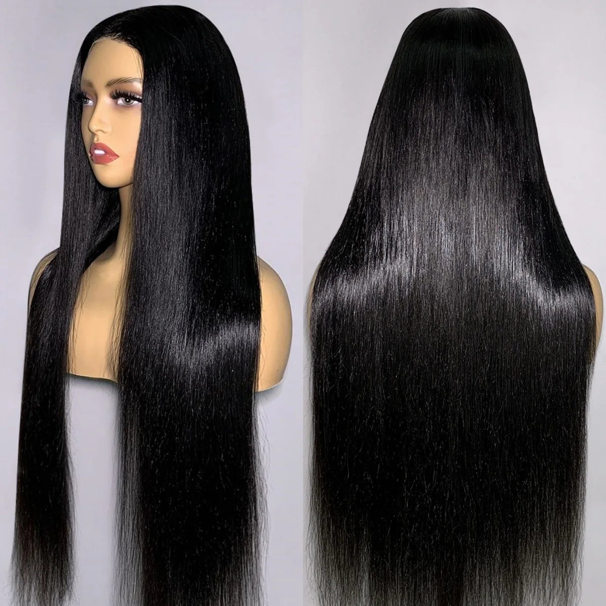 26-Inch Cuticle Aligned HD Full Lace Front Brazilian Wig Straight Style Pre-Plucked Remy Hair Transparent Lace for Black Women