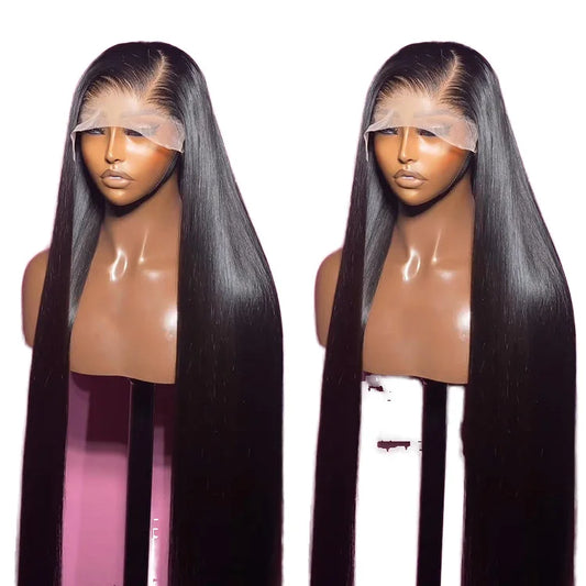 24 Inch Cuticle Aligned HD Full Lace Wigs Straight for Lace Frontal Brazilian Lace Front Black Women's Pre-Plucked Human Hair