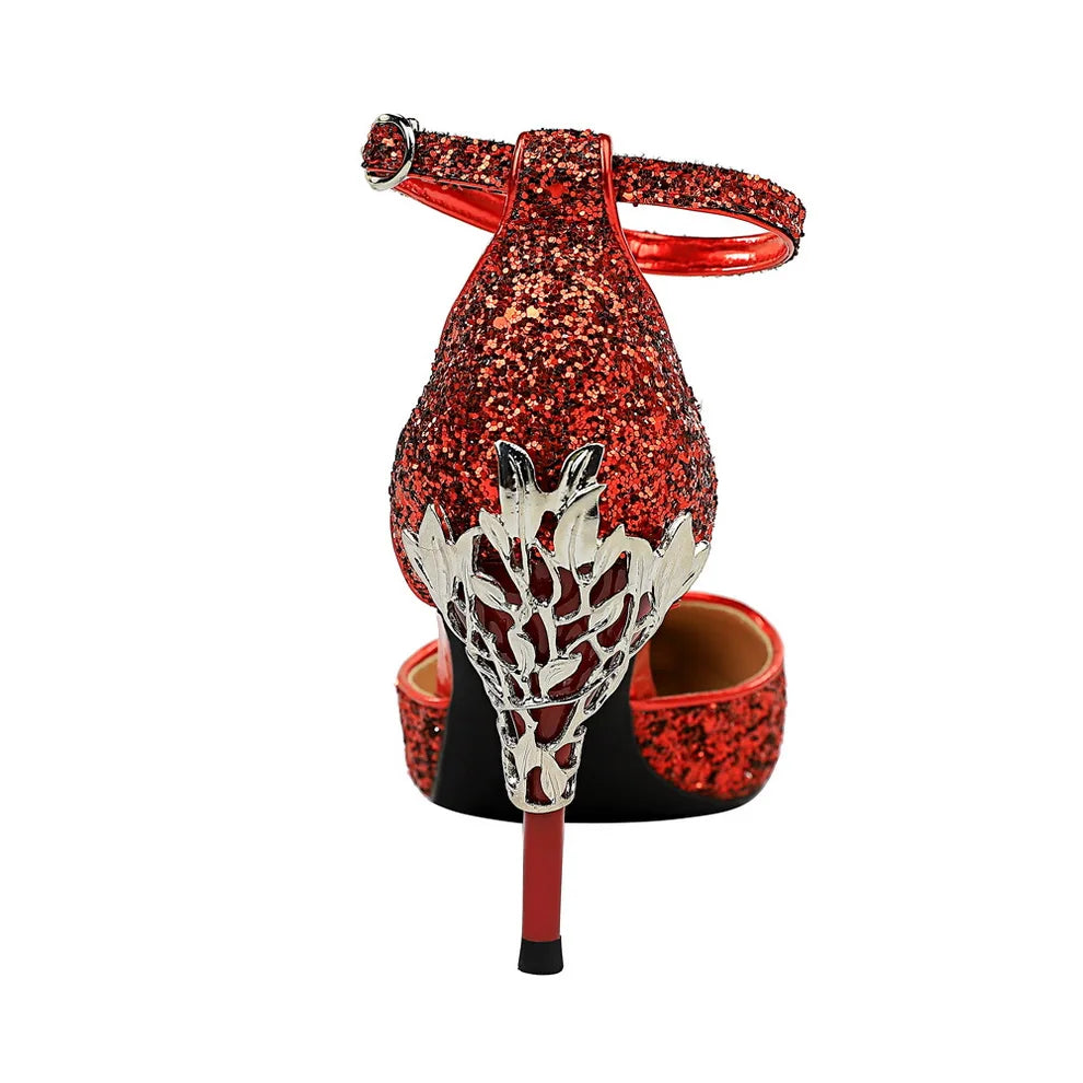 BIGTREE New Summer Women Pumps High Thin Heel Pointed Toe Buckle Sexy Ladies Bridal Wedding Women Shoes White High Heels Sandals