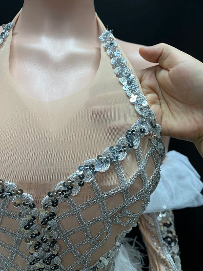 Novance Y2374-C Fall Womens Clothing 2024 Fashion Rhinestone Party Evening Dress 20221 With Gloves Sexy Prom Dress for Girls