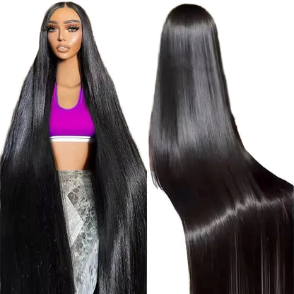 24 Inch Cuticle Aligned HD Full Lace Wigs Straight for Lace Frontal Brazilian Lace Front Black Women's Pre-Plucked Human Hair