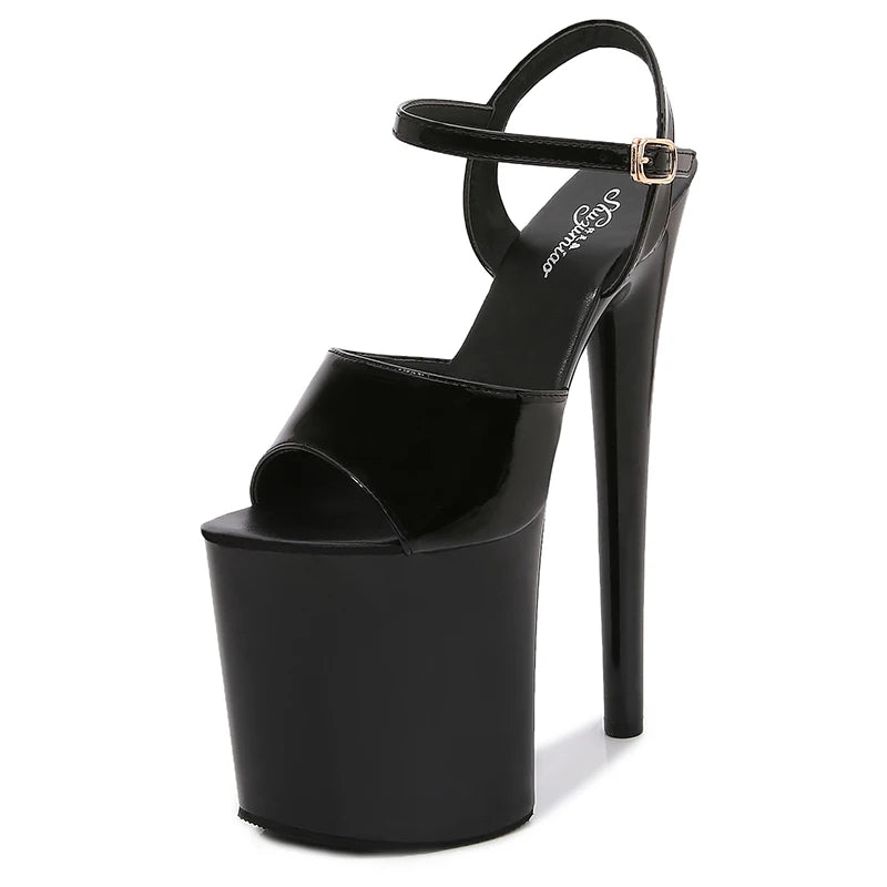 Walking Show Artifact Model high-heeled Shoes Sandals Thin-heeled 20cm Sexy Black Platform Hate Sky Women Shoes Summer New 2020