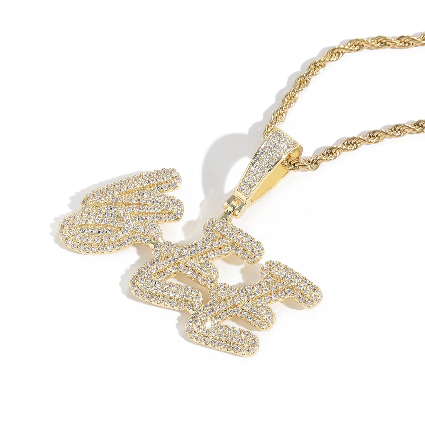 BES Custom Hiphop Pendant S925 Sterling Silver Vvs Moissanite Name Letter Necklace Hip Hop Rapper Bling Jewelry