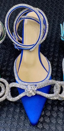 New Upgrade 2022 Fashion Brand Ribbon Bow in Jeweled Crystal Ladies Sandals Shoes Party Women's Heels Shoes