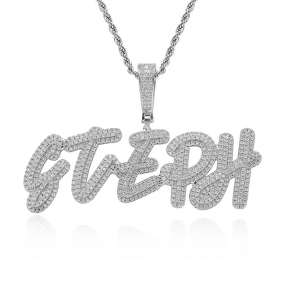 BES Custom Hiphop Pendant S925 Sterling Silver Vvs Moissanite Name Letter Necklace Hip Hop Rapper Bling Jewelry