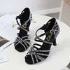 Wholesale BURAQ Women's Glitter Leather Latin Dance Shoes-S115T Ballroom Sandals for Parties