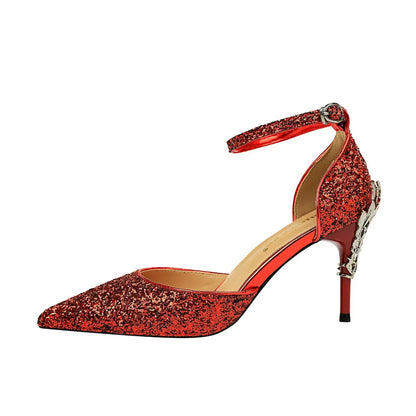 BIGTREE New Summer Women Pumps High Thin Heel Pointed Toe Buckle Sexy Ladies Bridal Wedding Women Shoes White High Heels Sandals