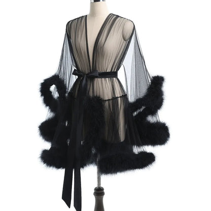 Wholesale European and American Cross-Border Popular Erotic Lingerie with Raw Edges, Hollow-Out, See-Through, Plus-Size Erotic L