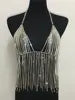 Women's Nightclub Dresses Sexy Tassel Metal Bright Diamond Body Jewelry Dress Crystal Body Chains Dress