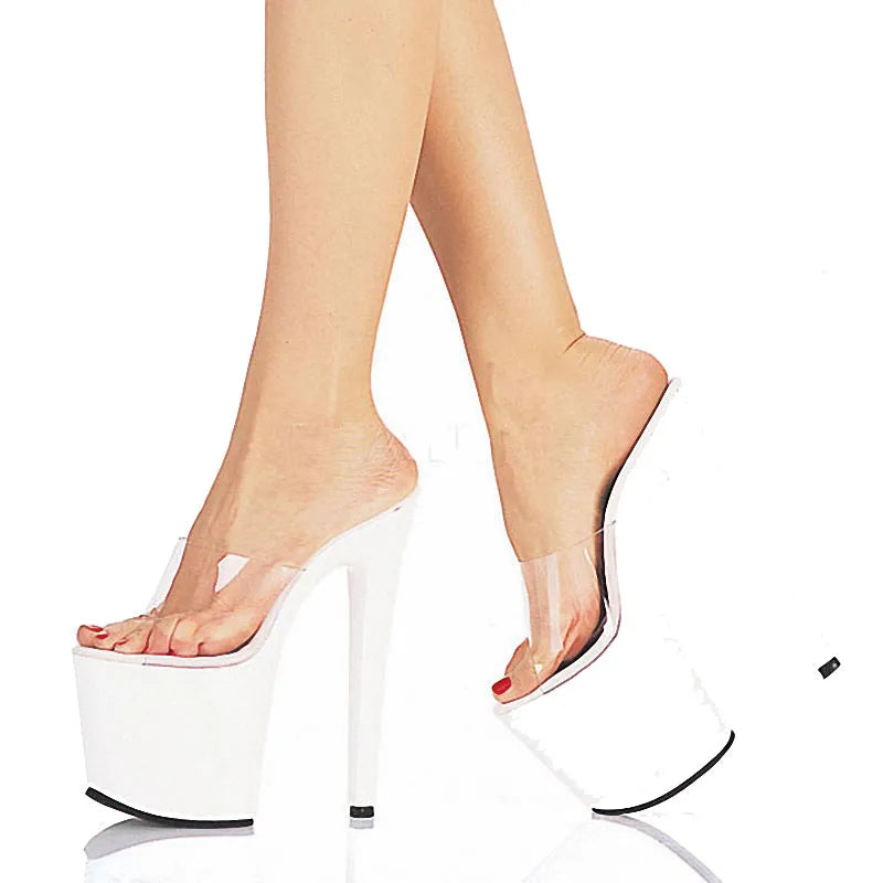 Red Fish Mouth Thin Heel 20 cm ultra High Heel Platform High Heels Summer Sandals Fashion Women's Sandals