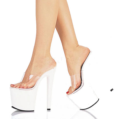 Red Fish Mouth Thin Heel 20 cm ultra High Heel Platform High Heels Summer Sandals Fashion Women's Sandals