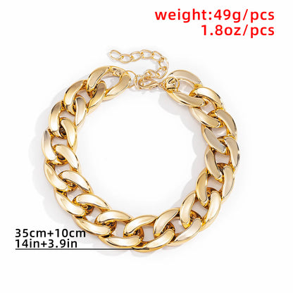 High Quality Exaggerated Acrylic Big Chain Necklaces Women Statement Hip Hop Twisted Chunky Thick CCB Link Choker Gothic Jewelry