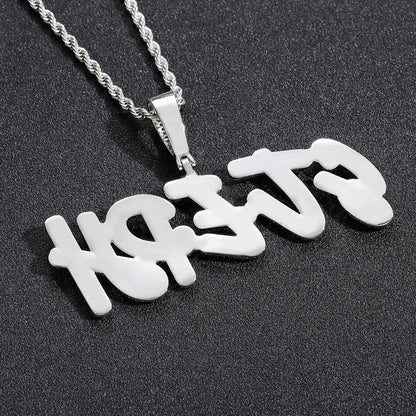 BES Custom Hiphop Pendant S925 Sterling Silver Vvs Moissanite Name Letter Necklace Hip Hop Rapper Bling Jewelry