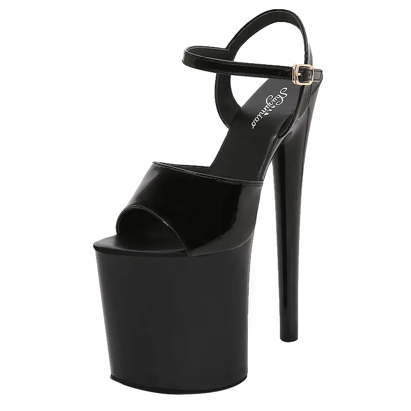 Walking Show Artifact Model high-heeled Shoes Sandals Thin-heeled 20cm Sexy Black Platform Hate Sky Women Shoes Summer New 2020