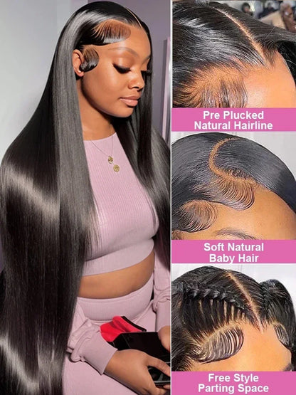HD Lace Frontal Wigs Bone Straight Human Hair Transparent Swiss Lace Front Wigs Raw Brazilian Human Hair Wigs for Black Women