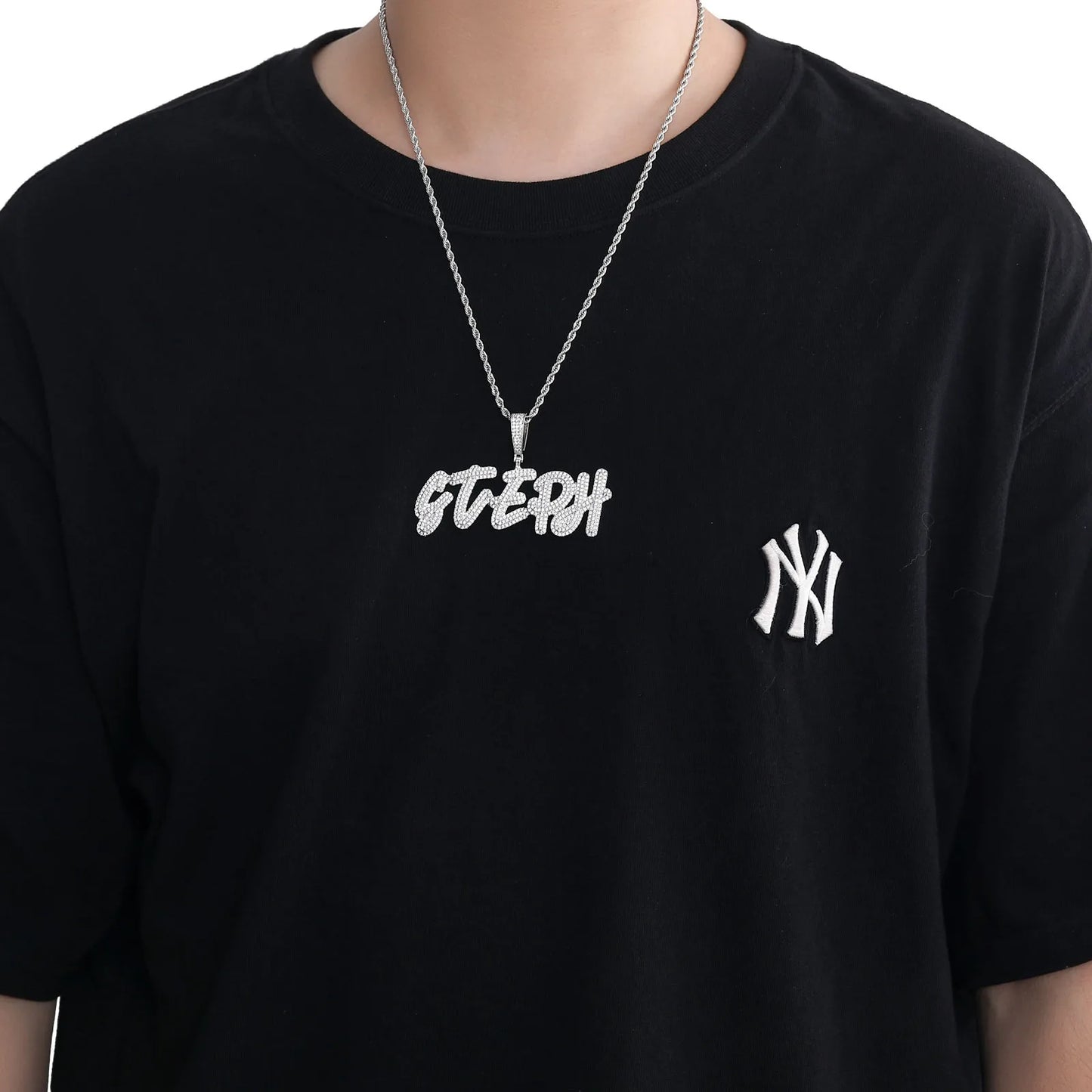 BES Custom Hiphop Pendant S925 Sterling Silver Vvs Moissanite Name Letter Necklace Hip Hop Rapper Bling Jewelry