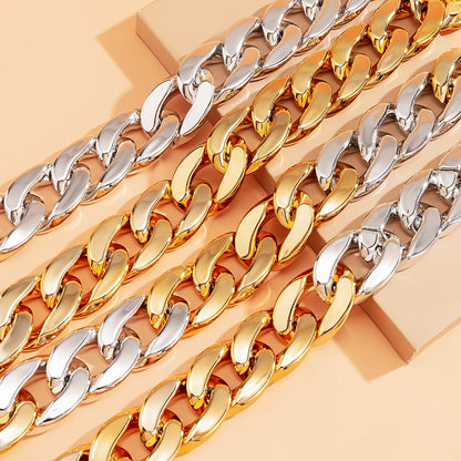 High Quality Exaggerated Acrylic Big Chain Necklaces Women Statement Hip Hop Twisted Chunky Thick CCB Link Choker Gothic Jewelry