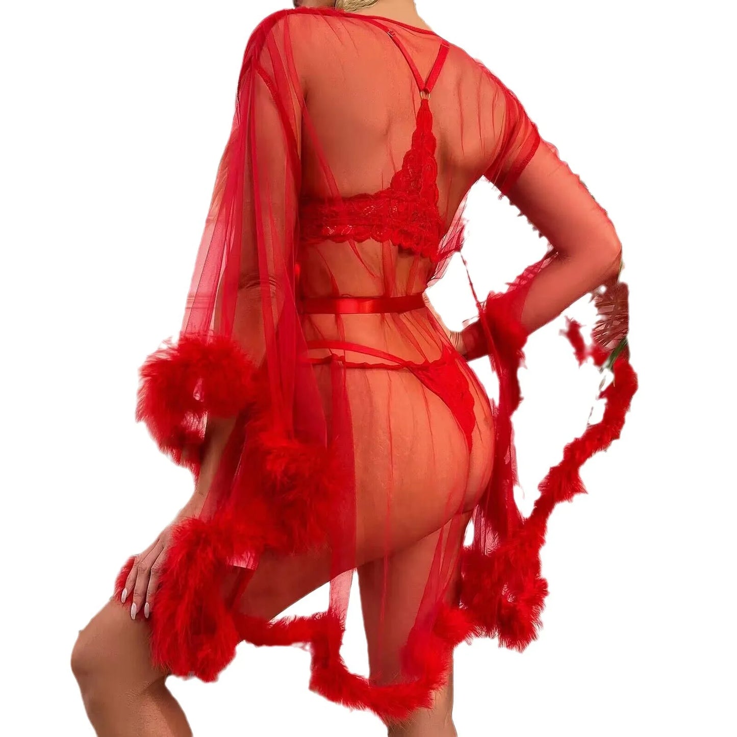 Wholesale European and American Cross-Border Popular Erotic Lingerie with Raw Edges, Hollow-Out, See-Through, Plus-Size Erotic L