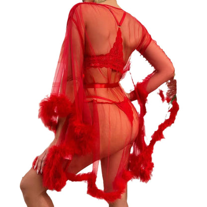 Wholesale European and American Cross-Border Popular Erotic Lingerie with Raw Edges, Hollow-Out, See-Through, Plus-Size Erotic L