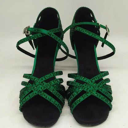 Wholesale BURAQ Women's Glitter Leather Latin Dance Shoes-S115T Ballroom Sandals for Parties