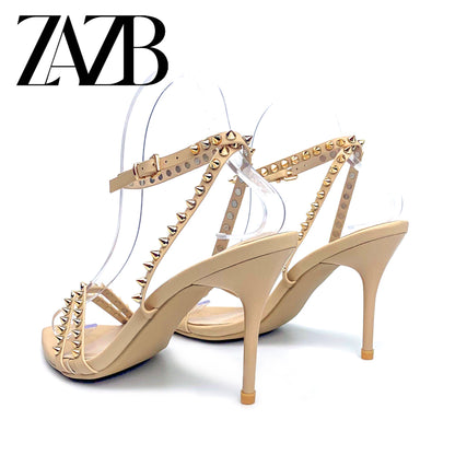 New Design Formal Women's High Heel Sandals Wedding Chaussures Femmes Leopard Print Square Head Shoes Belt Buckle for Ladies