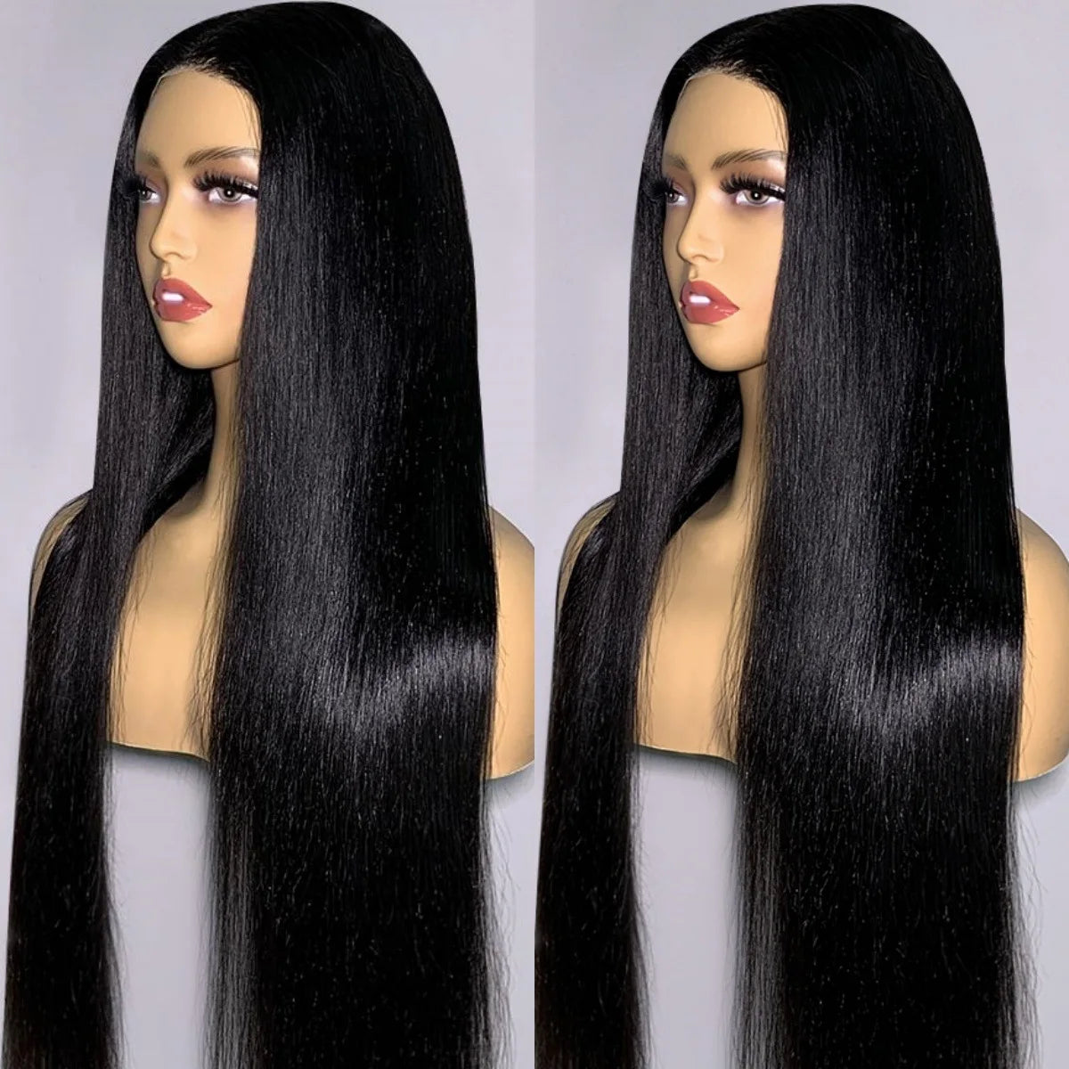 26-Inch Cuticle Aligned HD Full Lace Front Brazilian Wig Straight Style Pre-Plucked Remy Hair Transparent Lace for Black Women