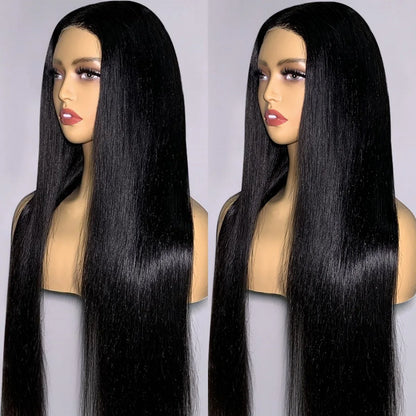 26-Inch Cuticle Aligned HD Full Lace Front Brazilian Wig Straight Style Pre-Plucked Remy Hair Transparent Lace for Black Women