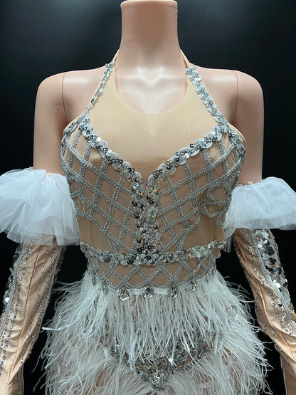 Novance Y2374-C Fall Womens Clothing 2024 Fashion Rhinestone Party Evening Dress 20221 With Gloves Sexy Prom Dress for Girls