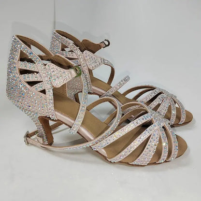 Wholesale BURAQ Women's Glitter Leather Latin Dance Shoes-S115T Ballroom Sandals for Parties