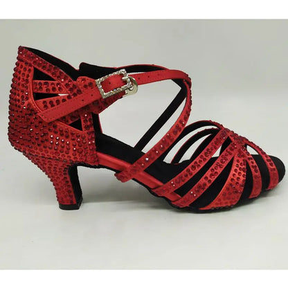 Wholesale BURAQ Women's Glitter Leather Latin Dance Shoes-S115T Ballroom Sandals for Parties