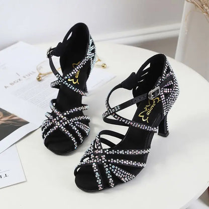 Wholesale BURAQ Women's Glitter Leather Latin Dance Shoes-S115T Ballroom Sandals for Parties