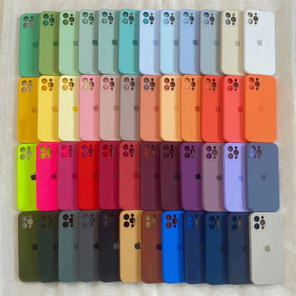 Original Liquid Silicone Phone Case For iPhone 13 16 15 12 14 Pro Max  Cases For iPhone 14 15 13 12 16 Plus Protection Cover