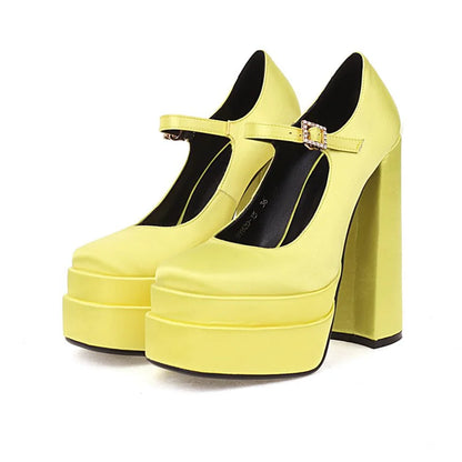 2022 Brand Women's Sandals 14.5CM Silk Thick Heels High Platform Rhinestone Small Big Size 32 43