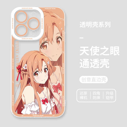 Japanese Anime Sword Art Online Phone Case for Iphone 17 16 15 14 13 12 11 Pro Max Plus Mini Air Asuna Kirito Phone Cover
