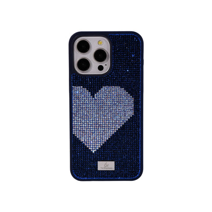Glitter Diamond Half Heart Case For Iphone 17 16 Pro Max 15Plus 14 13 Air Tpu Bezel Full Cover Ladies Elegant Glitter Phone Case