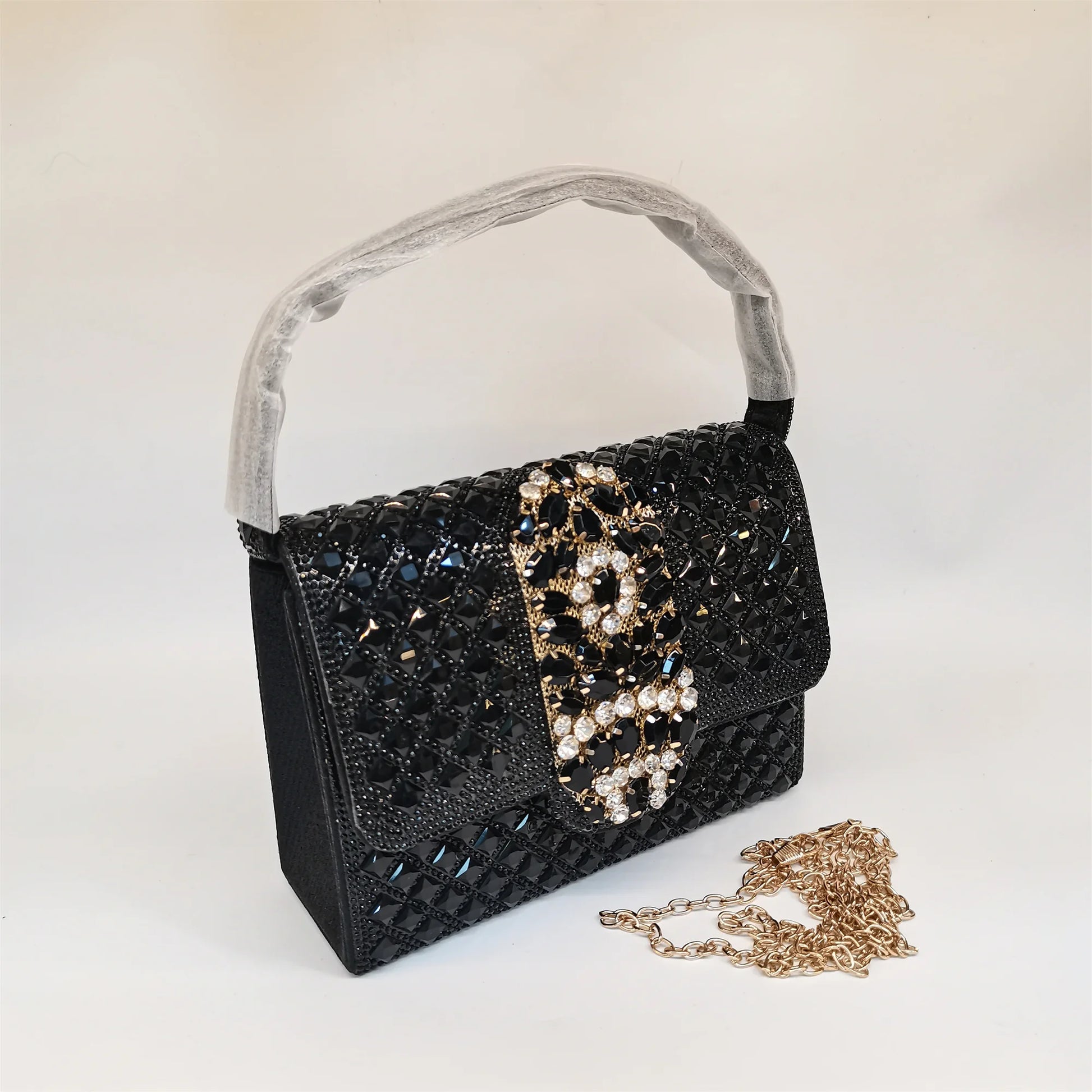Hot Sale Women Shiny Rhinestone Embellished Clutch Shoulder Bag Evening Party Wedding Handbag Crossbody Bag F5-917-3.