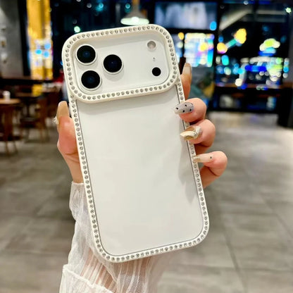 Solid Color Glitter Diamond Phone Cases For iPhone 17 17AiR Air 17Pro 17ProMax Pro Max Case Rhinestone Transparent Cover Carcase