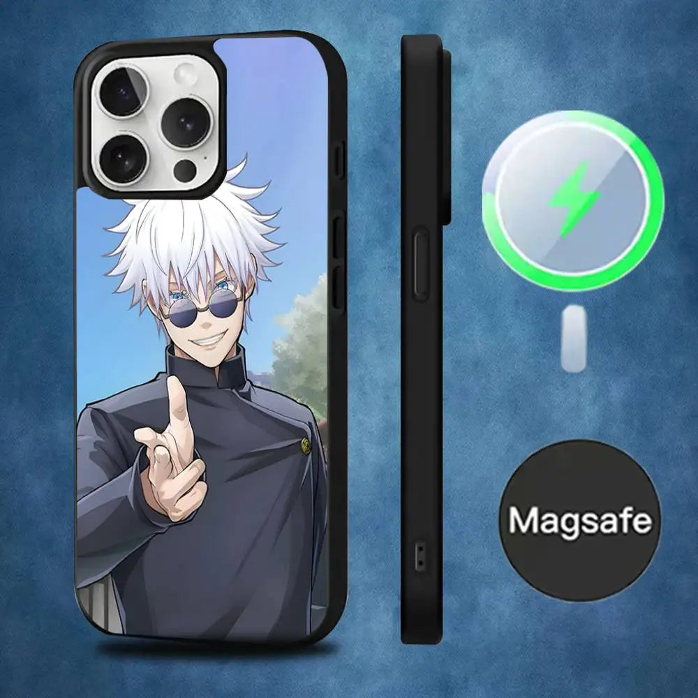 Anime Gojo S-Satoru  Phone Case  For iPhone 16,15,14,13,12,11,Pro,Max,Plus,Mini,Magsafe,Magnetic Wireless Charging Case
